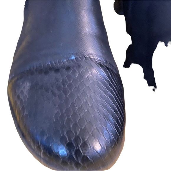 Rieker black genuine soft leather zipper round toe heeled shoes size 9 VGUC - Picture 4 of 9